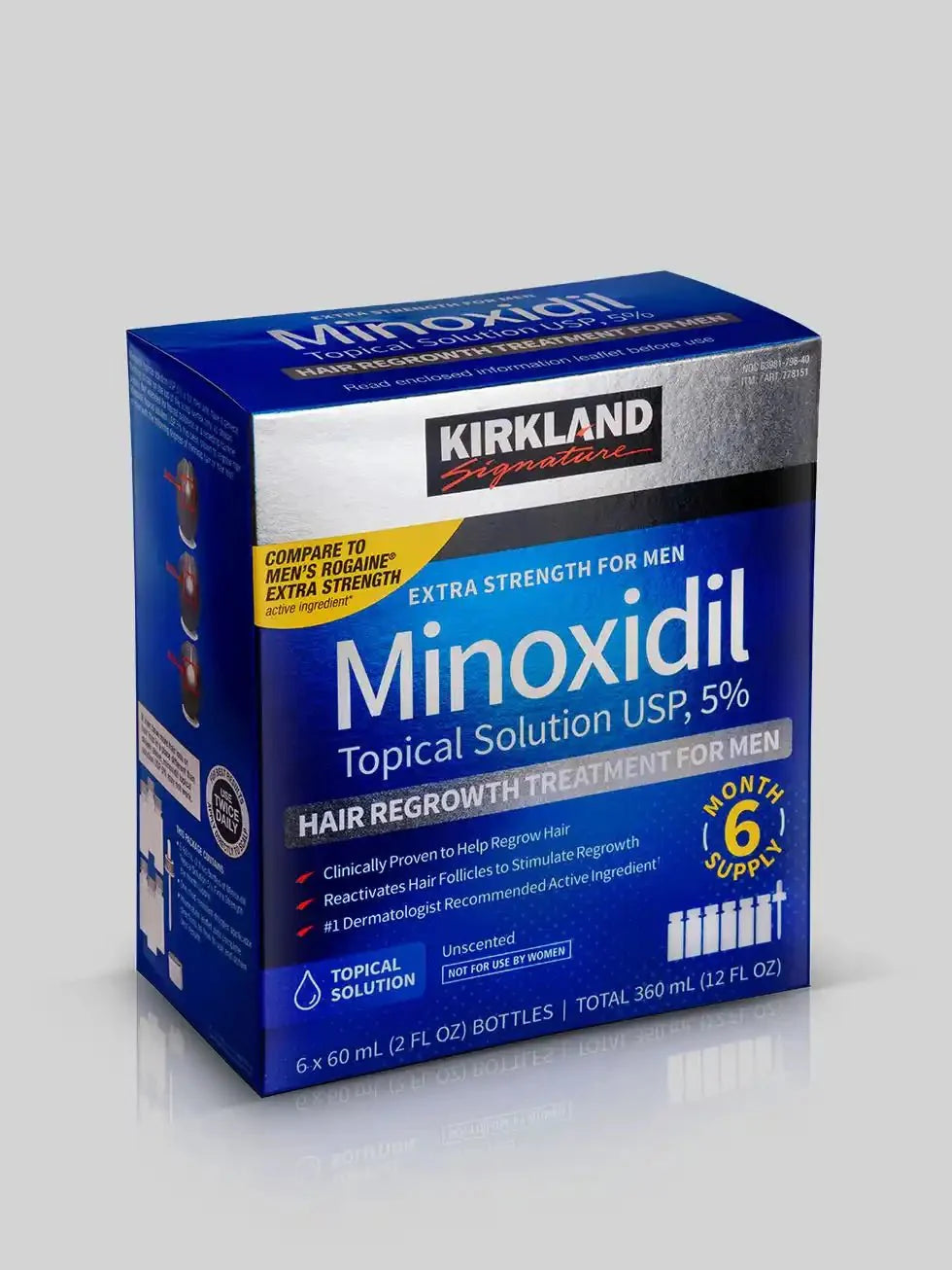 Minoxidil 5% Kirkland – Embalagem Lacrada com 6 Frascos Pronta Entrega