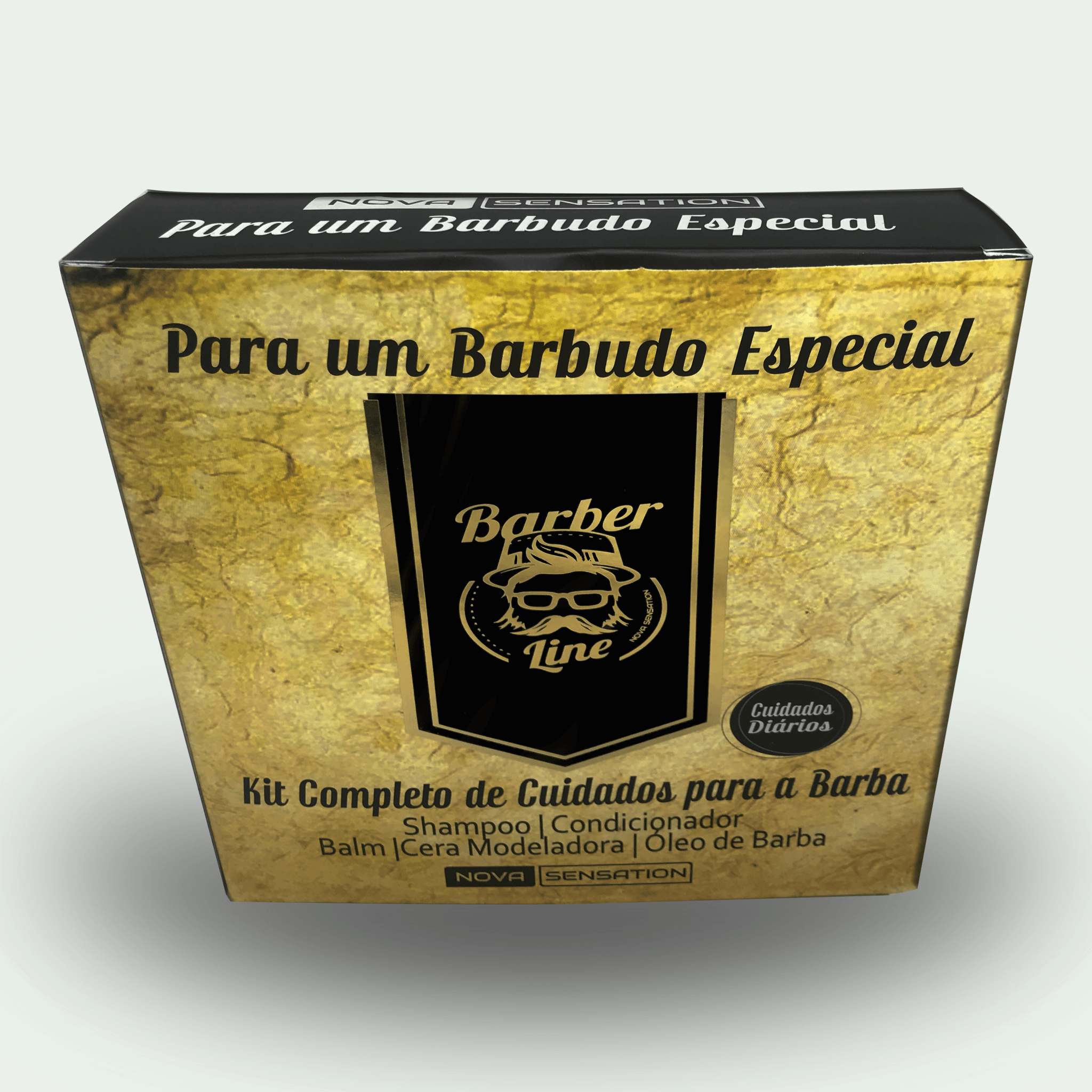 Kit para Cuidado da Barba - Shampoo + Condicionador + Balm + Cera Modeladora + Óleo para Barba - BARBA LENHADOR