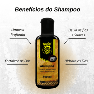 Kit para Cuidado da Barba - Shampoo + Condicionador + Balm + Cera Modeladora + Óleo para Barba - BARBA LENHADOR