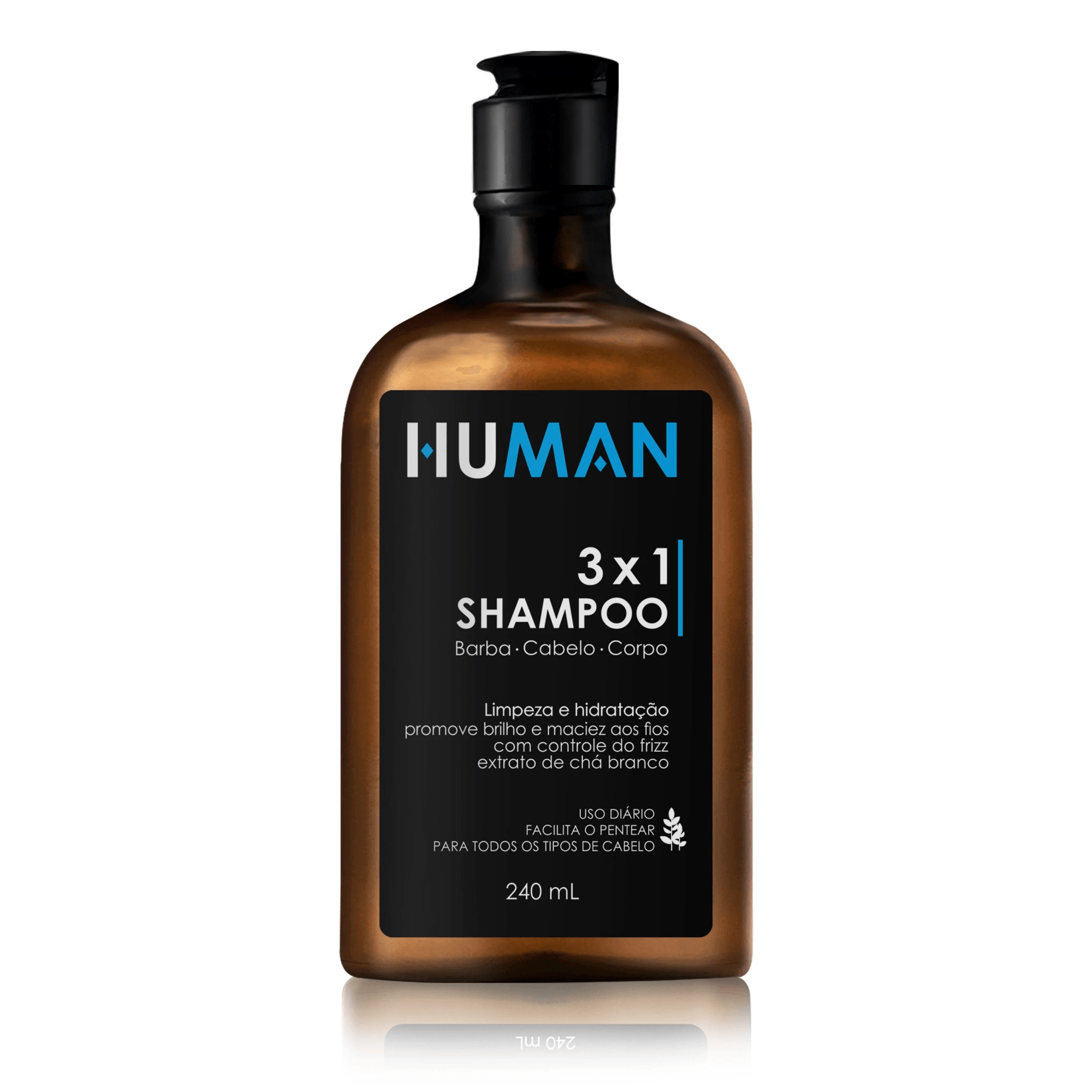 Shampoo 3 em 1 Human 240ml - BARBA LENHADOR